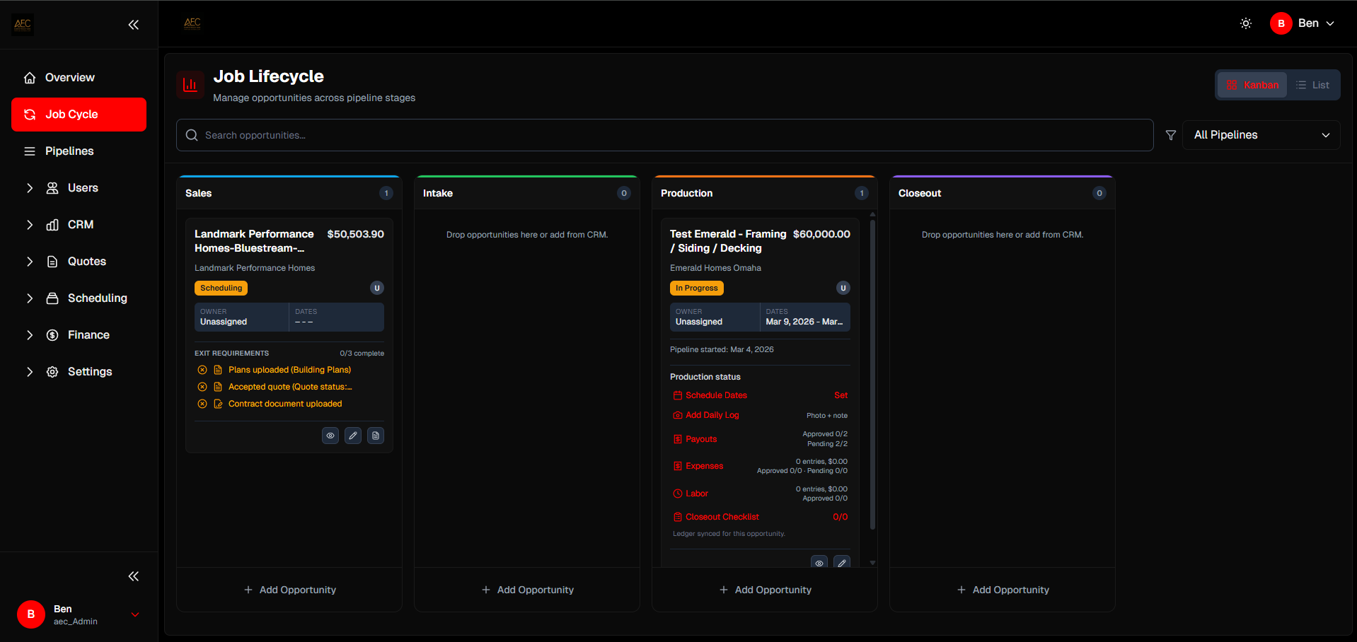 Rep Cloud invoicing and finance module interface